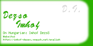 dezso imhof business card