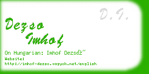 dezso imhof business card